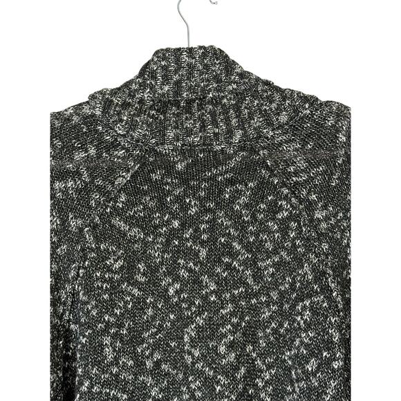 Lucky Brand Black & White Heather Knit Turtleneck Long Sleeve Sweater Top Size L - Picture 6 of 9